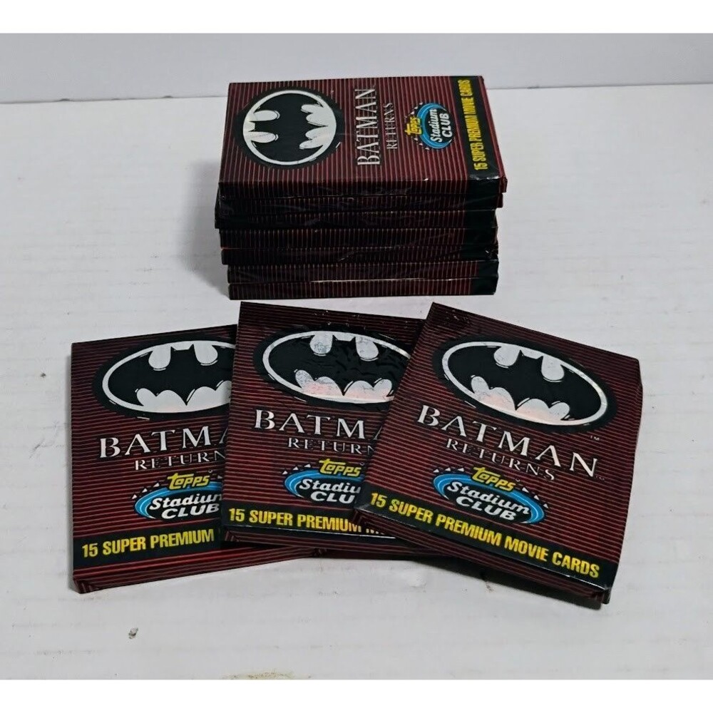VTG 1992 TOPPS STADIUM CLUB BATMAN RETURNS PREMIUM MOVIE CARD 10 SEALED PACK LOT